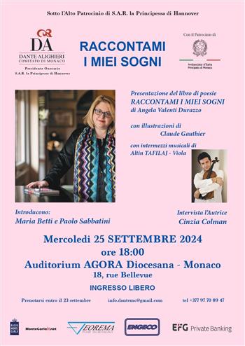Presentazione del libro "Raccontami i miei sogni" di Angela Valenti Durazzo"
