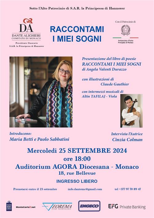 Presentazione del libro "Raccontami i miei sogni" di Angela Valenti Durazzo"
