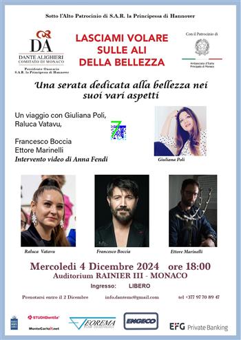 Serata-evento: "Lasciami volare sulle ali della bellezza"