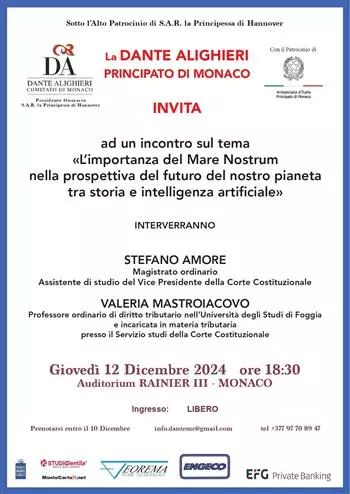 Conferenza: "L'importanza del Mare Nostrum nella prospettiva del futuro del nostro pianeta tra storia e intelligenza artificiale"