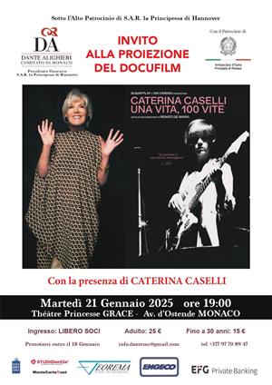 Proiezione del docufilm: "Caterina Caselli - una vita, 100 vite"