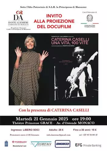 Proiezione del docufilm: "Caterina Caselli - una vita, 100 vite"