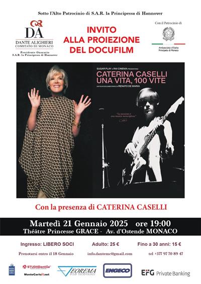 Proiezione del docufilm: "Caterina Caselli - una vita, 100 vite"