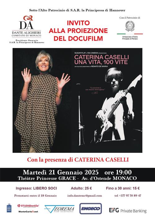 Proiezione del docufilm: "Caterina Caselli - una vita, 100 vite"