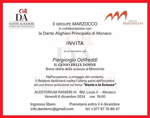 Conferenza a cura del gruppo Marzocco: "Il Genio delle donne. Breve storia della scienza al femminile"